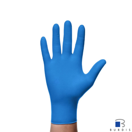 Blue gogrip nitrile gloves Burdis
