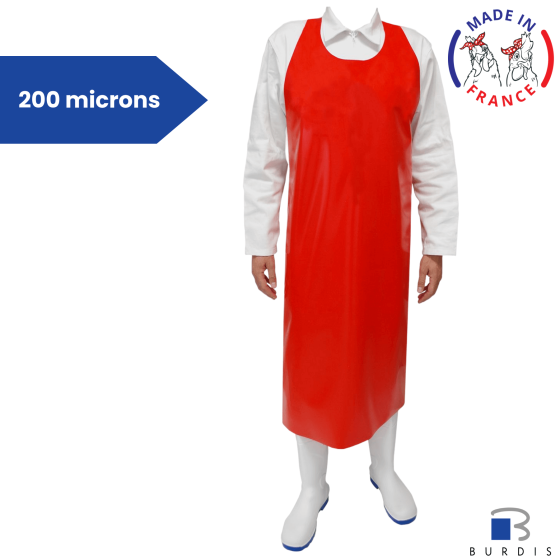 Burdis Seamless PU apron - resistant 200µ - red