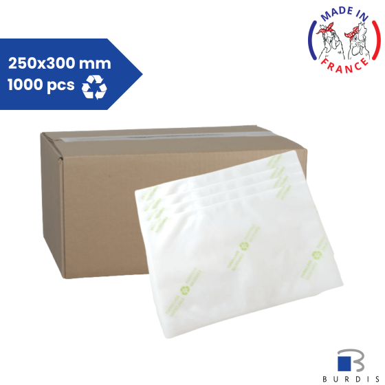 Carton de 1000 sacs sous-vide 250x300 recyclables - 90 mµ Burdis