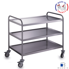 Stainless steel service trolley 3 levels burdis