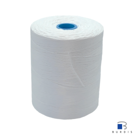 Ficelle polyester blanche 2 bouts burdis