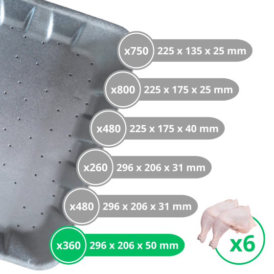 Burdis Lot de Barquettes Absorbantes PSE Noir