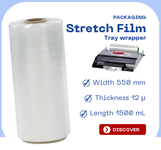 Packaging stretch film for tray wrapper